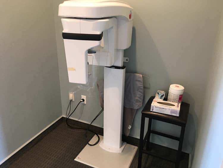 Panoramic dental X-ray machine used for implant planning at Dr. Weiss Dentistry in Cockeysville MD